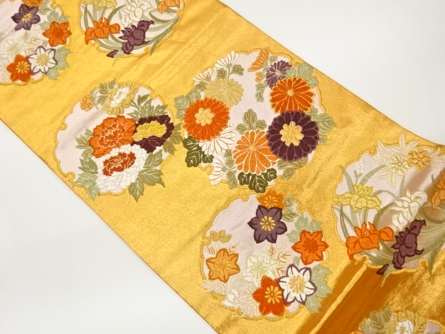 JAPANESE FUKURO OBI / WOVEN FLOWERS